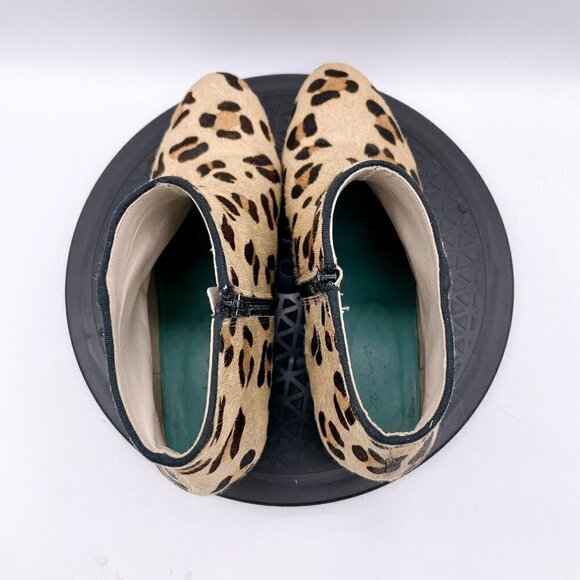 Boden Leopard Cheetah Print Calf Hair Booties in Tan Black Size 41/ US 9.5 - Picture 8 of 10